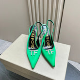 ANGELINA 10 CM SLINGBACK IN EMERALD GREEN CALFSKIN